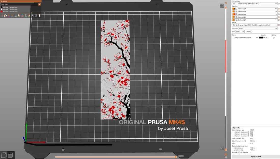 Cherry Blossom Bookmark - HueForge - Image 8