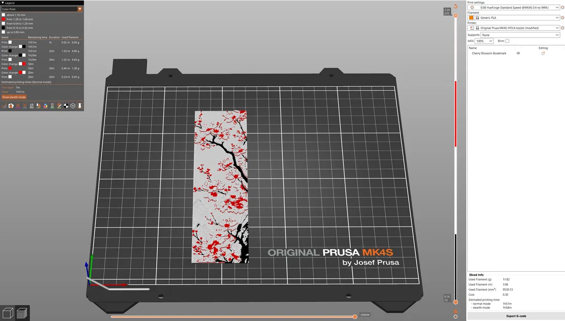 Cherry Blossom Bookmark - HueForge - Image 10