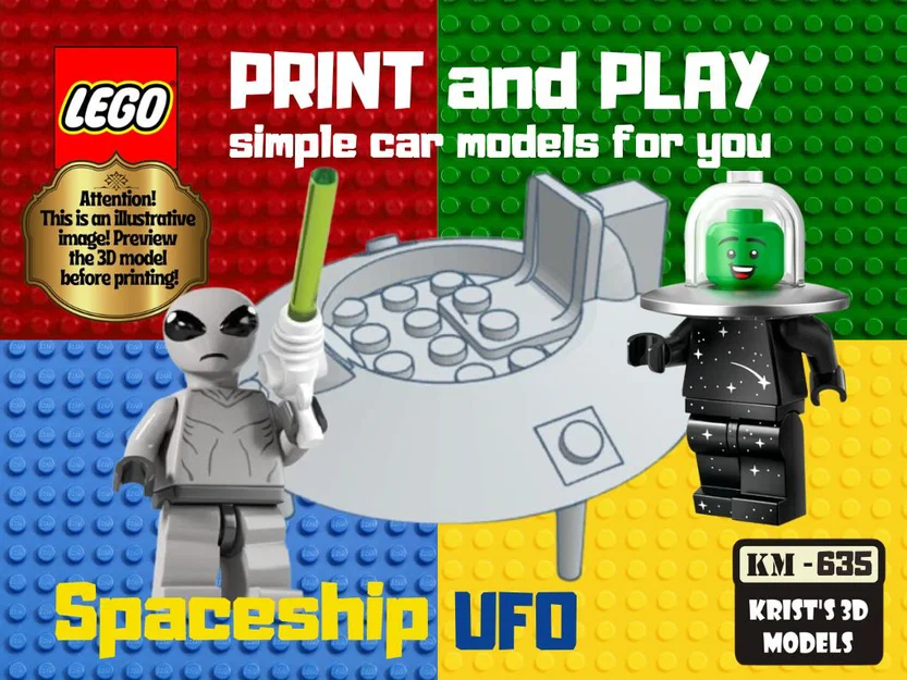 Mô hình tàu vũ trụ UFO tương thích LEGO tự in 3D độc đáo - Image 1