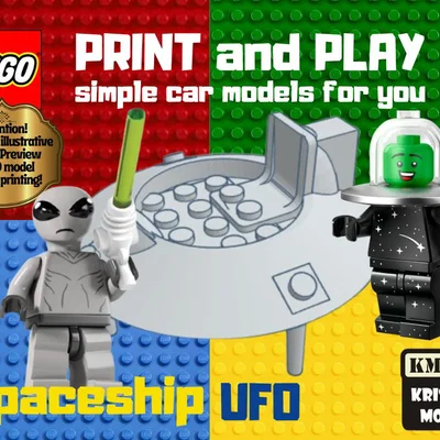 Mô hình tàu vũ trụ UFO tương thích LEGO tự in 3D độc đáo