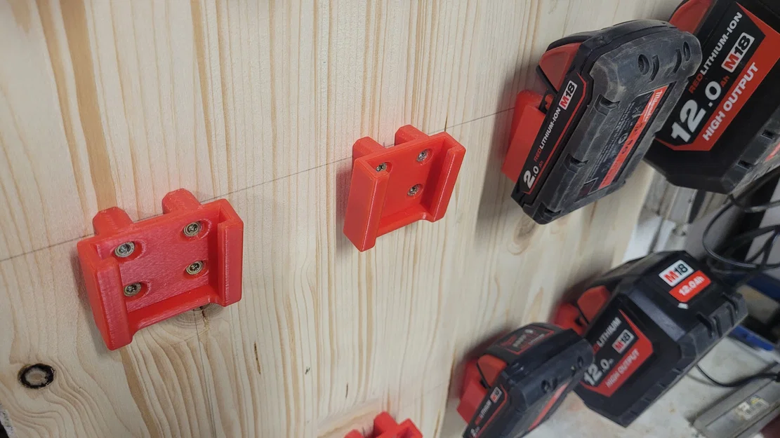 Giá treo pin Milwaukee M18 - Phụ kiện 3D cho xưởng gọn gàng - Image 3