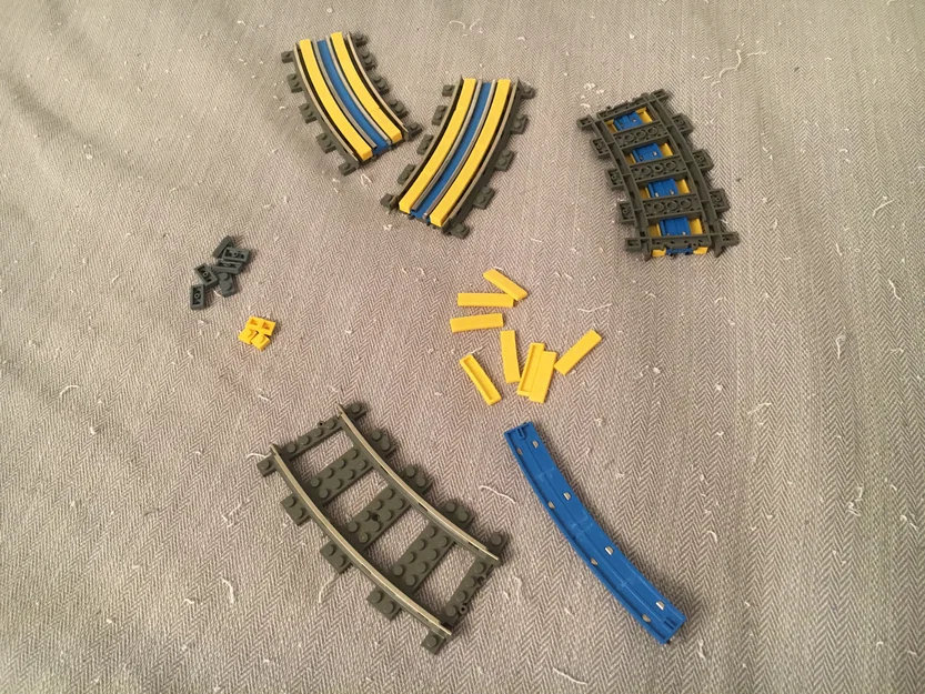 Bộ gạch ốp trang trí đường ray cong LEGO R40 (3D Print) - Image 1