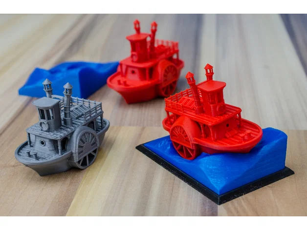 Mô hình tàu hơi nước bánh guồng cổ điển kèm đế trưng bày (Visual Benchy) - Image 2