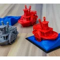 Mô hình tàu hơi nước bánh guồng cổ điển kèm đế trưng bày (Visual Benchy) - Thumbnail 2