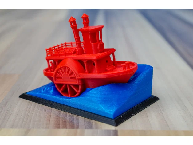 Mô hình tàu hơi nước bánh guồng cổ điển kèm đế trưng bày (Visual Benchy) - Image 7