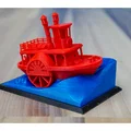 Mô hình tàu hơi nước bánh guồng cổ điển kèm đế trưng bày (Visual Benchy) - Thumbnail 7