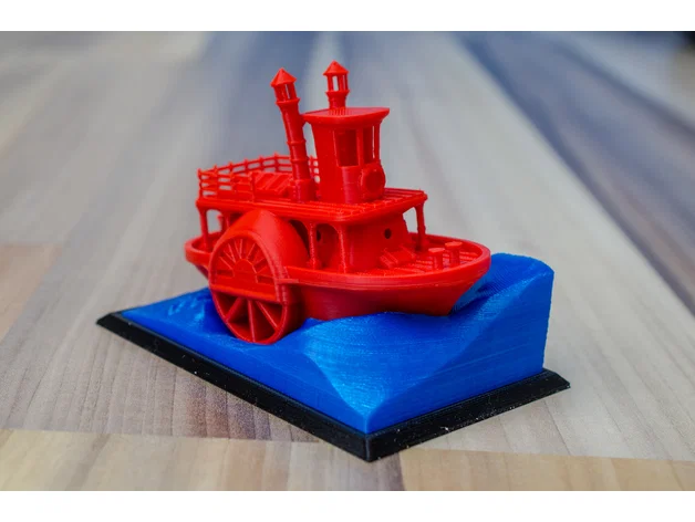 Mô hình tàu hơi nước bánh guồng cổ điển kèm đế trưng bày (Visual Benchy) - Image 10