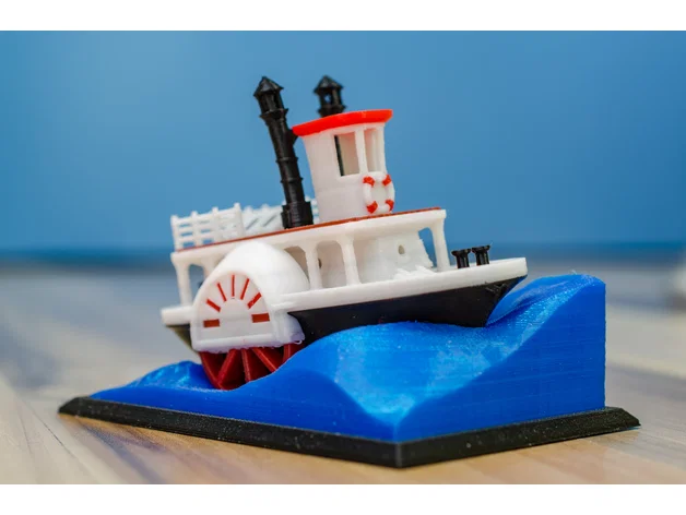 Mô hình tàu hơi nước bánh guồng cổ điển kèm đế trưng bày (Visual Benchy) - Image 11