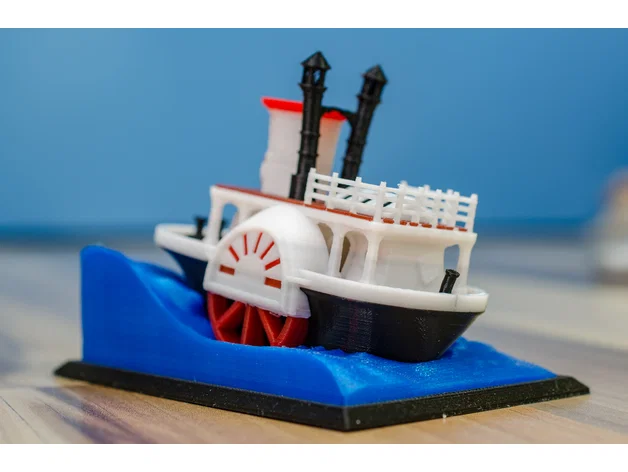 Mô hình tàu hơi nước bánh guồng cổ điển kèm đế trưng bày (Visual Benchy) - Image 13