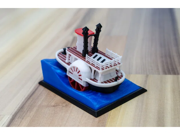 Mô hình tàu hơi nước bánh guồng cổ điển kèm đế trưng bày (Visual Benchy) - Image 14