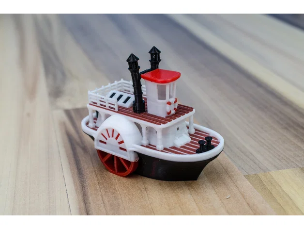 Mô hình tàu hơi nước bánh guồng cổ điển kèm đế trưng bày (Visual Benchy) - Image 16