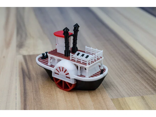 Mô hình tàu hơi nước bánh guồng cổ điển kèm đế trưng bày (Visual Benchy) - Image 17