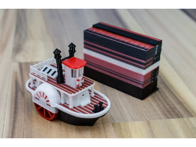 Mô hình tàu hơi nước bánh guồng cổ điển kèm đế trưng bày (Visual Benchy) - Image 18