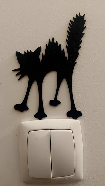 Mèo Đen tích điện trang trí công tắc đèn hoặc treo tường - Image 1