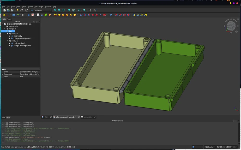 Hộp đựng dụng cụ parametric in liền khối (Print-in-place) dành cho FreeCAD - Image 1