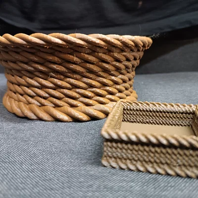 Giỏ Đựng Đồ Họa Tiết Dây Thừng (Basket Rope) In 3D Đẹp Mắt