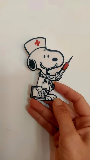 Mô hình 3D Snoopy y tá đáng yêu - Dễ in và trang trí cực đẹp - Image 1