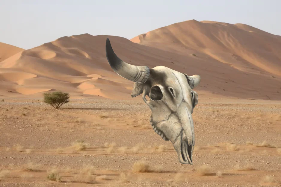 Mô hình 3D hộp sọ bò (Cow Skull) trang trí phong cách độc đáo - Image 1