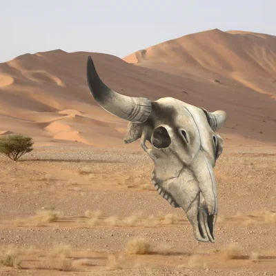 Mô hình 3D hộp sọ bò (Cow Skull) trang trí phong cách độc đáo