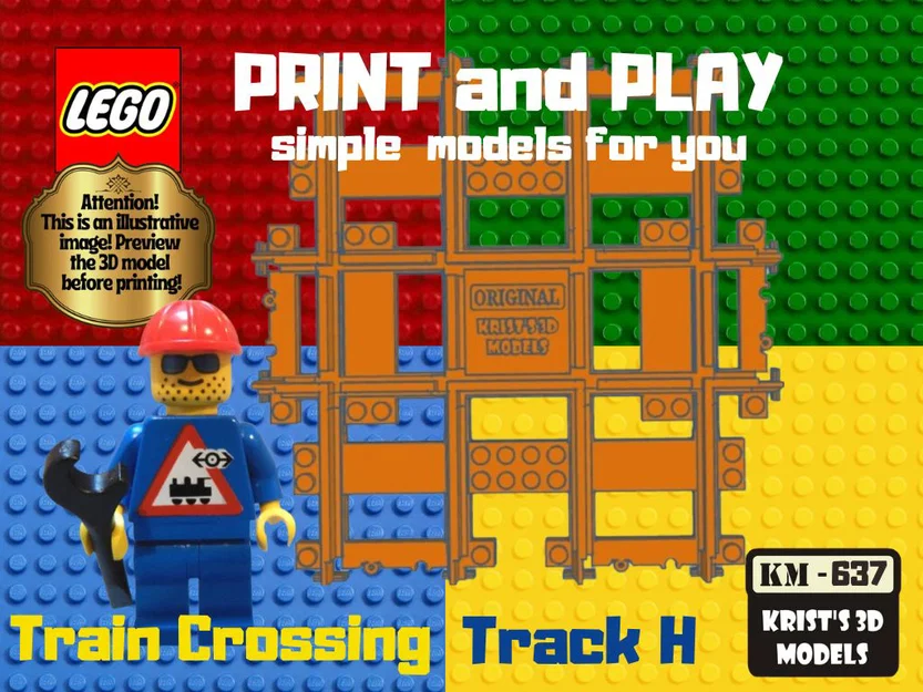 Mô hình đường ray xe lửa LEGO Crossing H - Phụ kiện in 3D cho dân chơi LEGO - Image 1