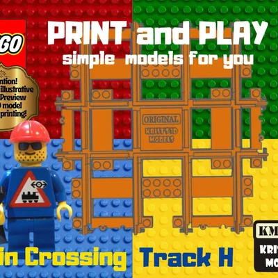 Mô hình đường ray xe lửa LEGO Crossing H - Phụ kiện in 3D cho dân chơi LEGO