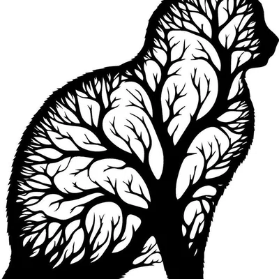 Tree Cat - Tác phẩm treo tường/Đồ trang trí hình mèo trên cây