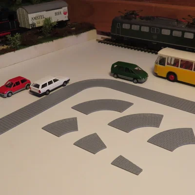Bộ vỉa hè tỉ lệ 1:87 (H0 scale) trang trí sa bàn tàu hỏa