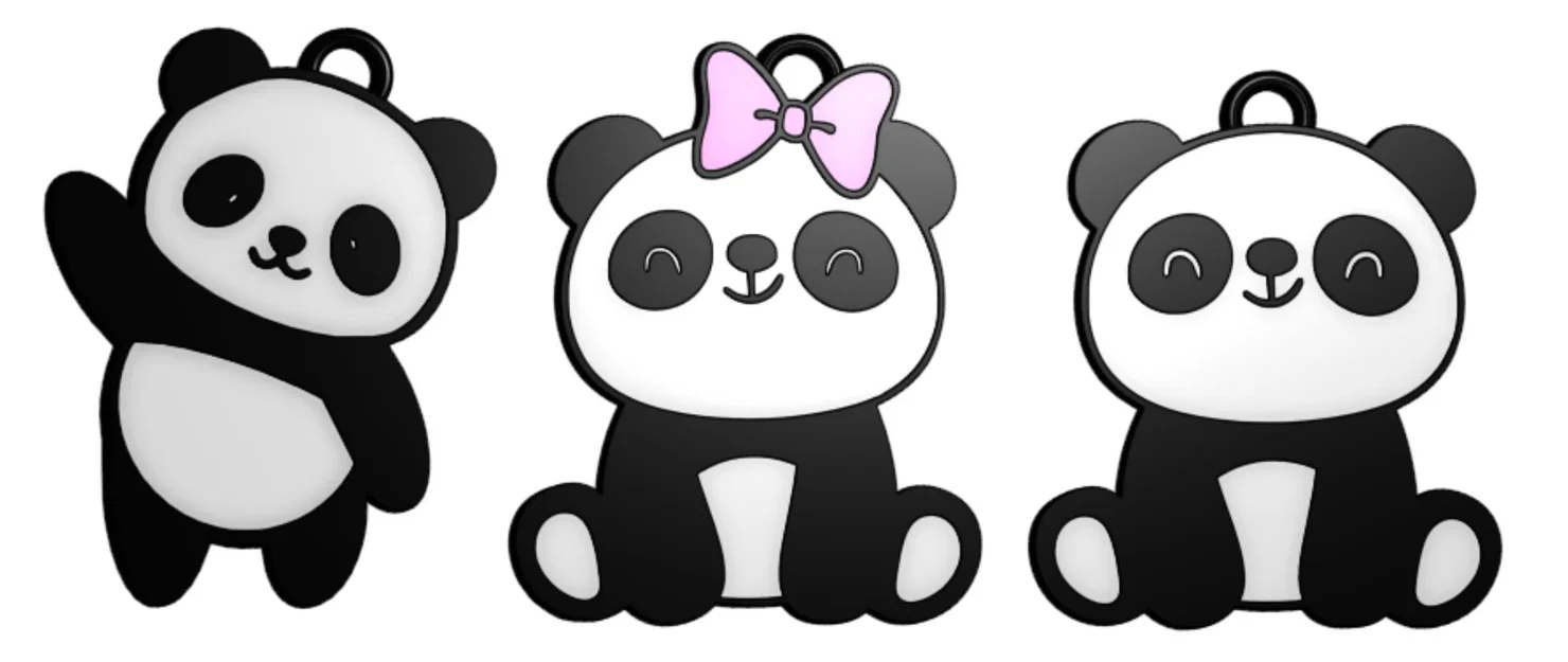 Bộ sưu tập móc khóa gấu trúc (Panda Keychains) in 3D cực đáng yêu - Image 1
