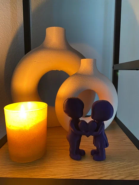 Mô hình cặp đôi trao trái tim 3D lãng mạn - Quà tặng Valentine - Image 1