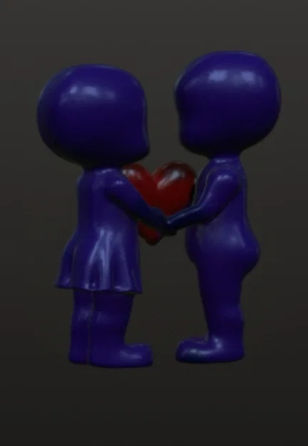 Mô hình cặp đôi trao trái tim 3D lãng mạn - Quà tặng Valentine - Image 2