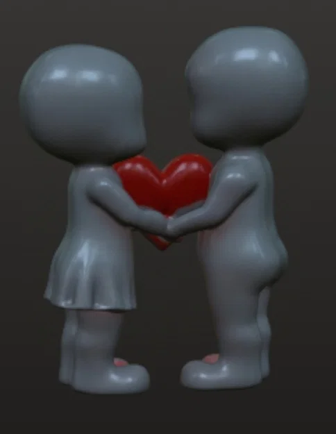 Mô hình cặp đôi trao trái tim 3D lãng mạn - Quà tặng Valentine - Image 3