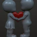 Mô hình cặp đôi trao trái tim 3D lãng mạn - Quà tặng Valentine - Thumbnail 3