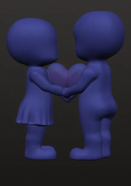 Mô hình cặp đôi trao trái tim 3D lãng mạn - Quà tặng Valentine - Image 4