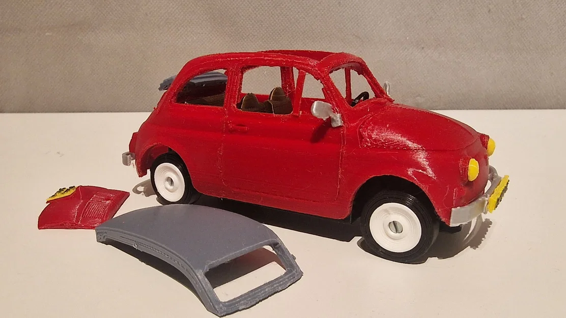 Mô hình xe Fiat 500 Cabrio 3D chi tiết ấn tượng - Image 4