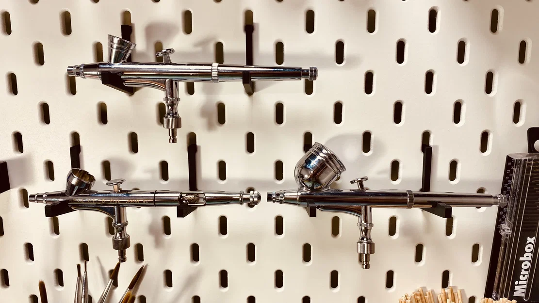 Giá treo súng phun sơn Airbrush cho bảng IKEA SKÅDIS siêu gọn - Image 1