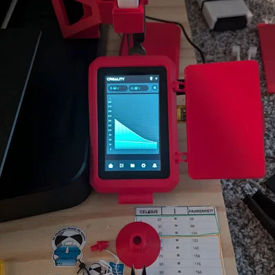 (Remix) Ender 3 v3 KE - Nắp che màn hình tích hợp khay giữ bút cảm ứng