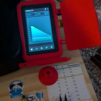 (Remix) Ender 3 v3 KE - Nắp che màn hình tích hợp khay giữ bút cảm ứng