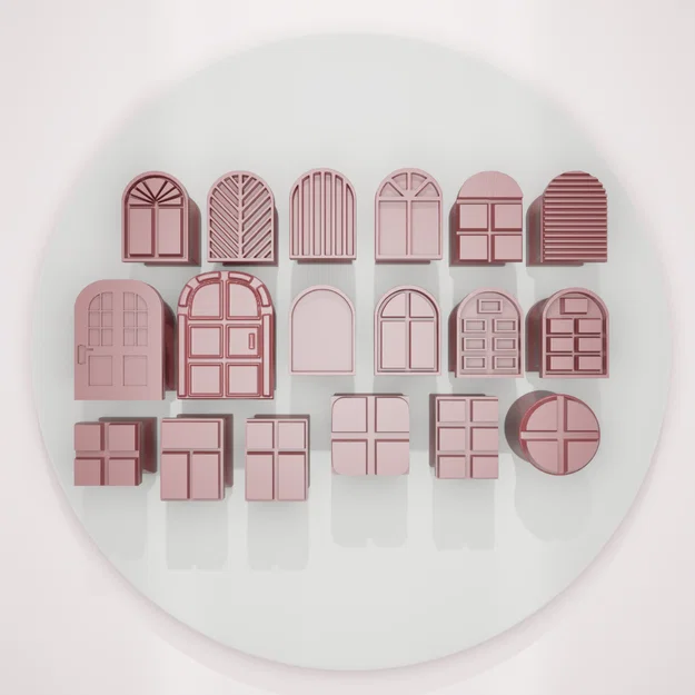 Bộ con dấu họa tiết cửa sổ làm từ đất sét - 18 chi tiết - Image 2