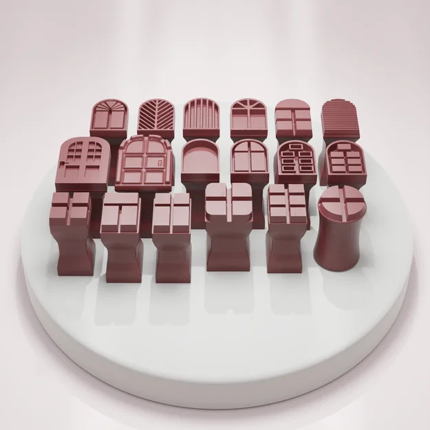 Bộ con dấu họa tiết cửa sổ làm từ đất sét - 18 chi tiết - Image 3