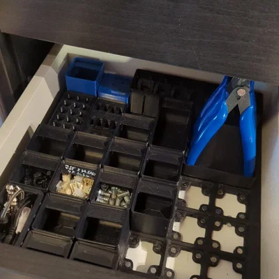 Ngăn kéo Kallax: Tấm đế Gridfinity có nam châm