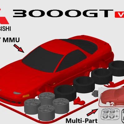 Mô hình lắp ráp Kit Card Mitsubishi 3000GT / GTO VR4 (tỷ lệ 1:24)