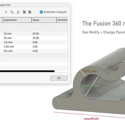 Kẹp dây điện tùy chỉnh (Parametric Cable Clip)