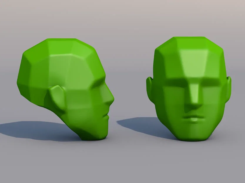 Đầu nhân vật nam đa giác (Polygonal Head) cho mô hình Dummy 13 - Image 2