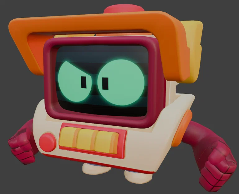 Mô hình 3D nhân vật robot R-T trong game Brawl Stars để in ấn - Image 1