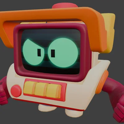 Mô hình 3D nhân vật robot R-T trong game Brawl Stars để in ấn