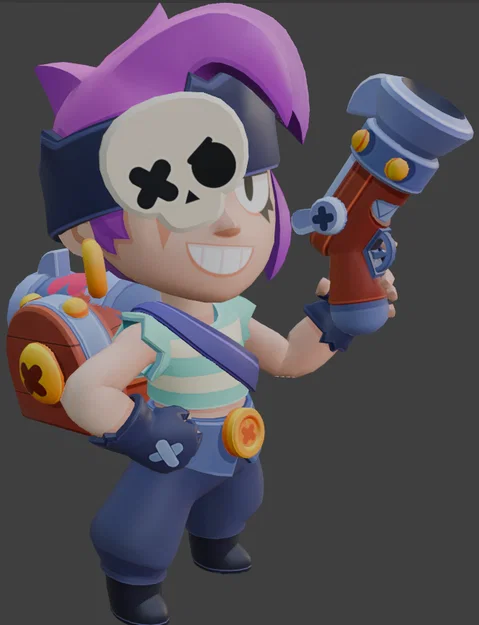 Mô hình 3D Penny từ Brawl Stars: Chi tiết và ấn tượng - Image 1