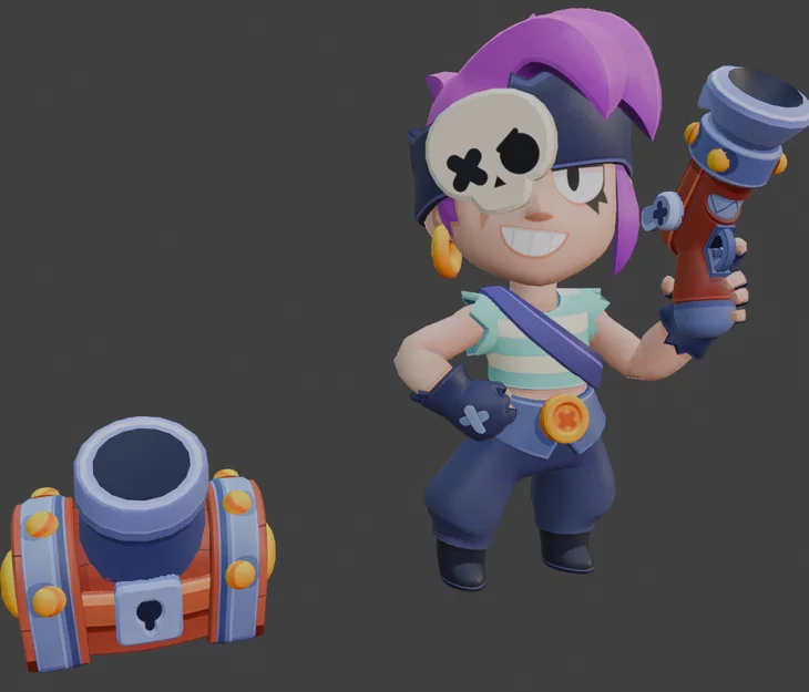 Mô hình 3D Penny từ Brawl Stars: Chi tiết và ấn tượng - Image 2