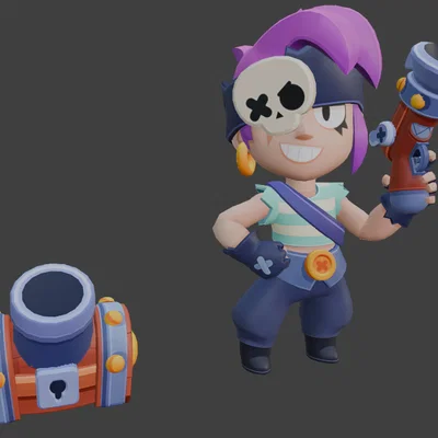 Mô hình 3D Penny từ Brawl Stars: Chi tiết và ấn tượng