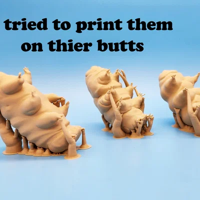 Mô hình 3D Gấu nước Tardigrades: Bộ sưu tập 3 mẫu Larry, Curly và Moe
