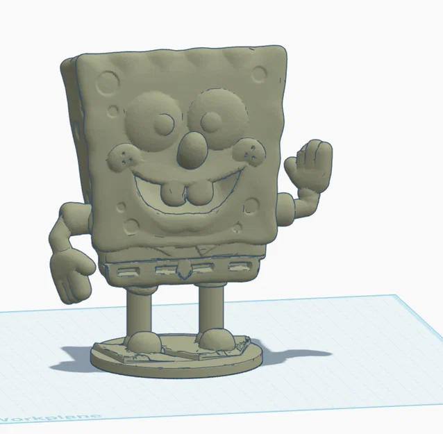 Mô hình SpongeBob in 3D với thiết kế chân gắn liền vững chắc - Image 1